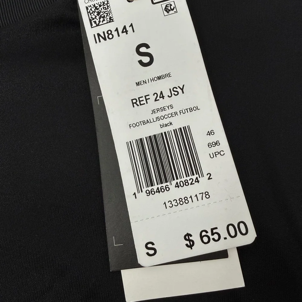 Adidas Ref 24 Jersey Mens Small Black Soccer Referee Shirt Aeroready IN8141 NEW